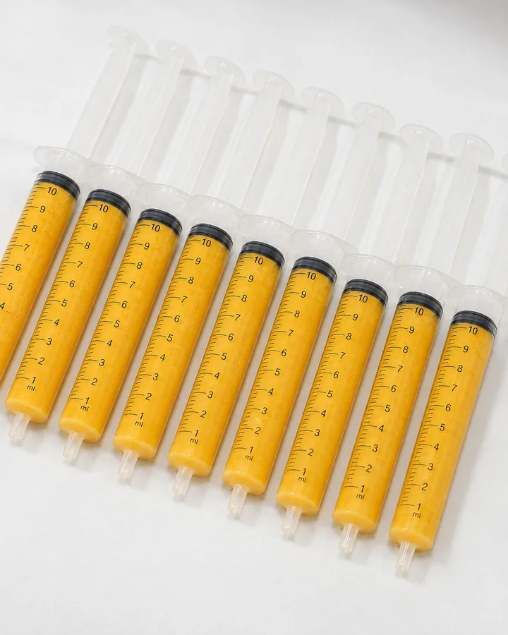 Seringas com gordura processada para lipoenxertia facial com microfat e nanofat
